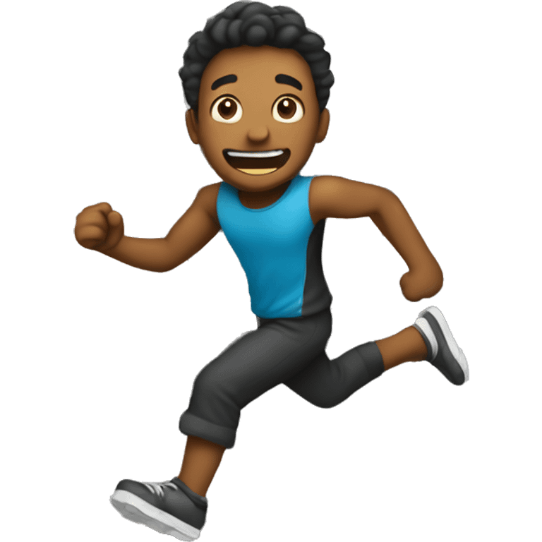 Guy running from a train emoji