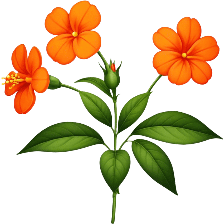 single Orange Impatiens, straight stem emoji