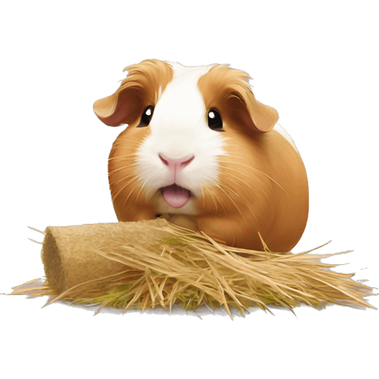 Guineapig with a piece of hay in his mouth emoji