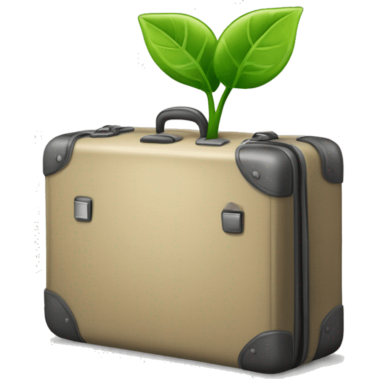 generate an emoji of a business suit case with a plant growing out of  emoji