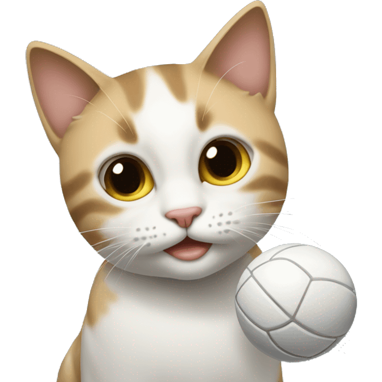 Gatto che gioca con la pallina emoji