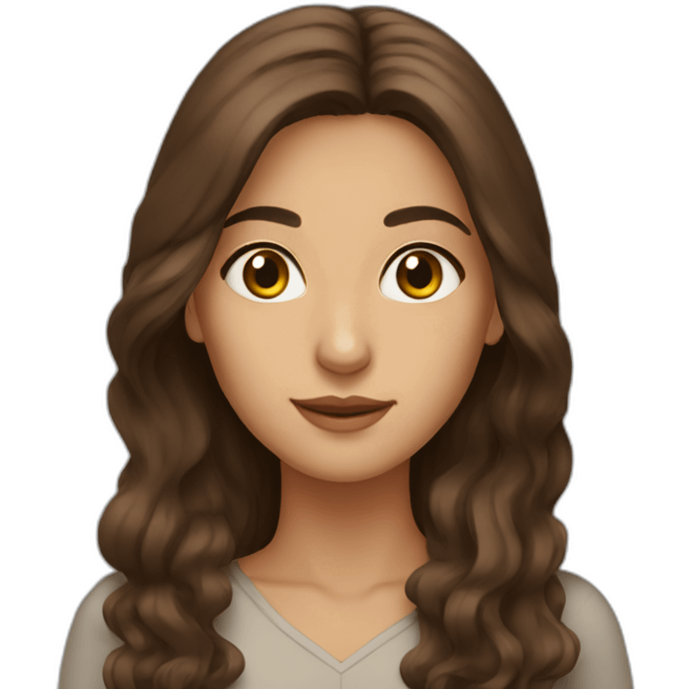 Persian woman with long brown hair emoji