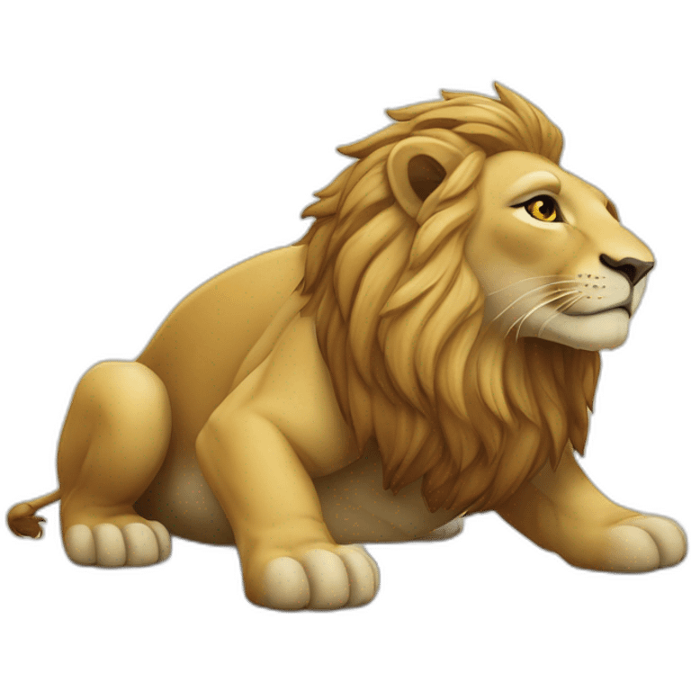 Lion sur tortue emoji