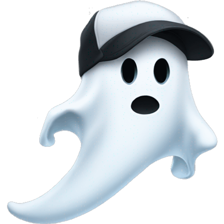 Ghost with a black nike running cap emoji