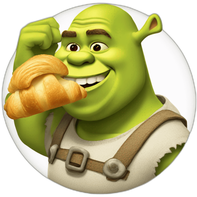 shrek eating croissant emoji