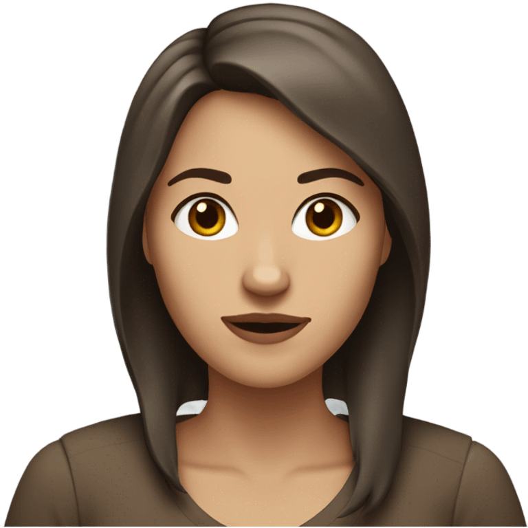 woman with brown shoulder length hair, who is also a wolf emoji