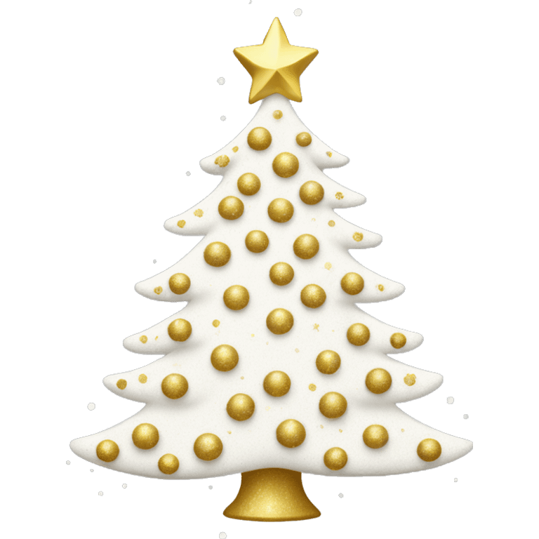 white Christmas tree with gold sparkles emoji