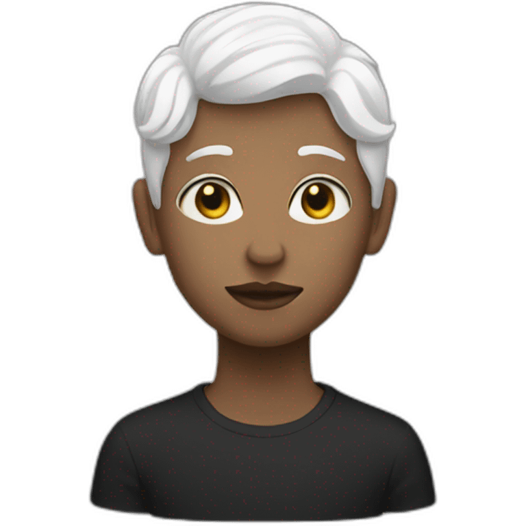 white black non binary three faces emoji