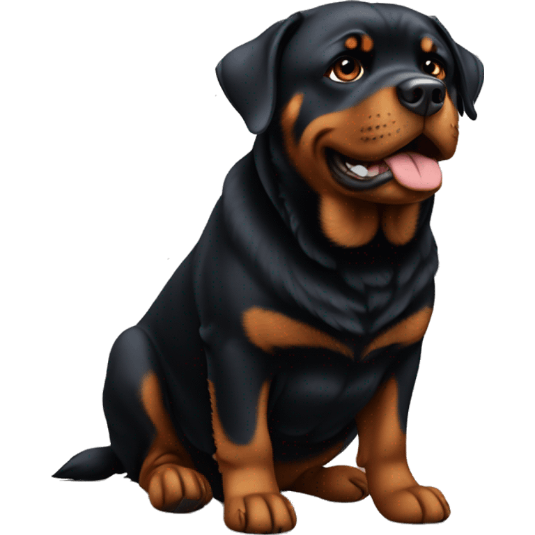 rottweiler wondering face to the side emoji