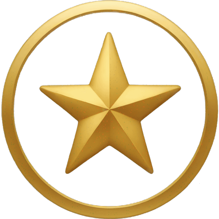 Black star in  pure golden circle emoji