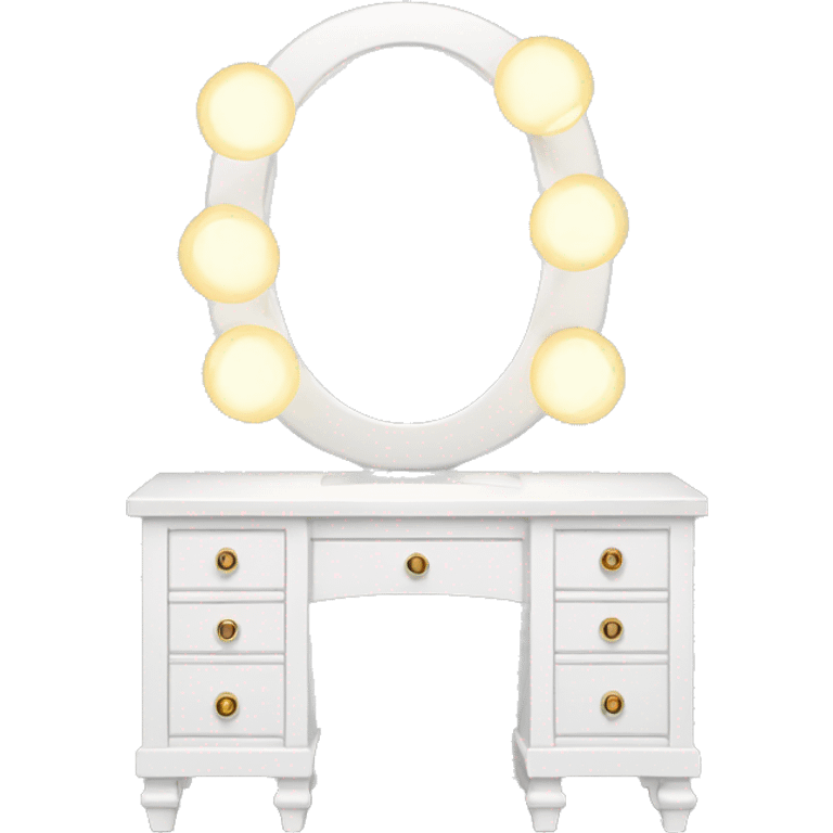 A  white vanity with lightbulbs emoji