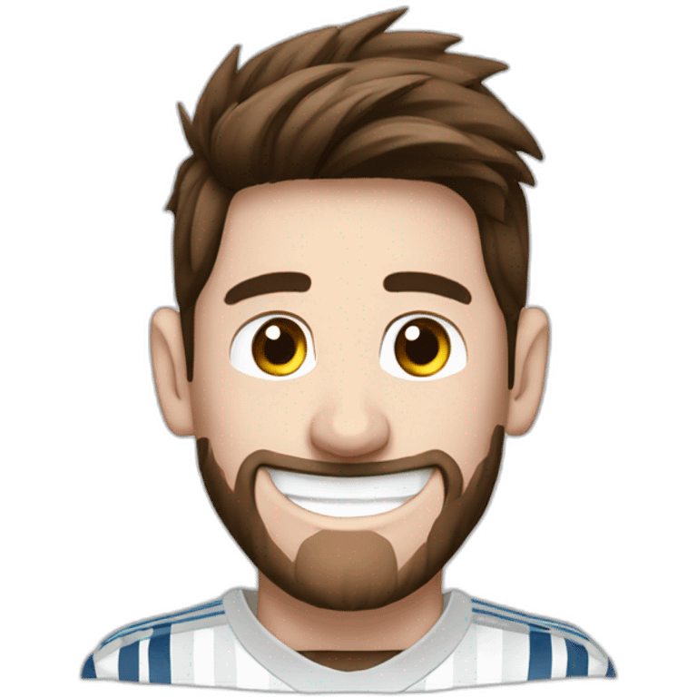 Messi wearing real madrid shirt with smile face emoji