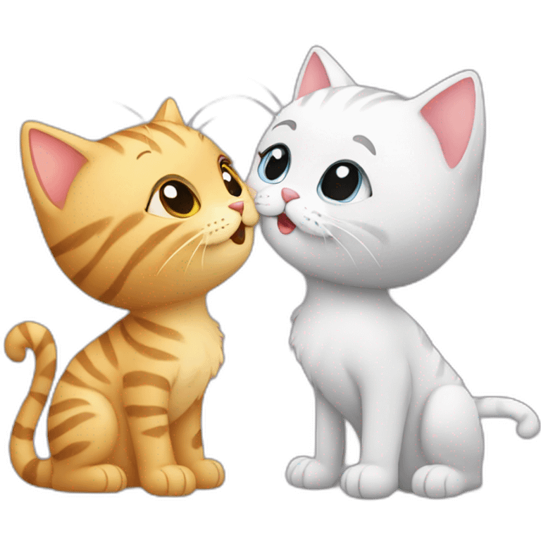 Cute cat kissing another cat  emoji