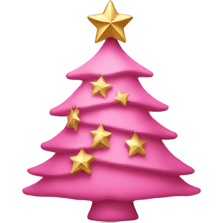 Pink Christmas tree with a gold star emoji