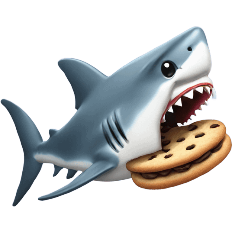 shark eating a cookie emoji