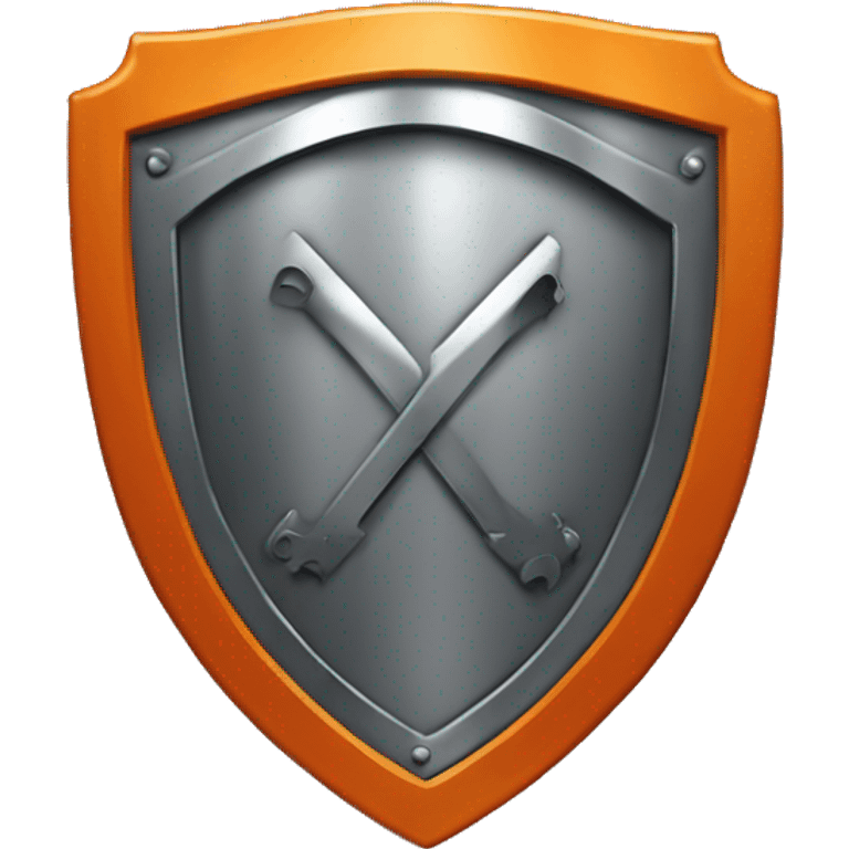 orange metal shield with car symbol in the middle emoji