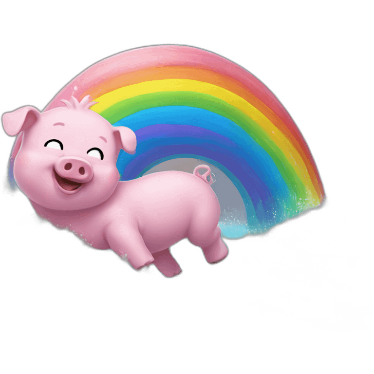 rainbow wave simpsons pig emoji