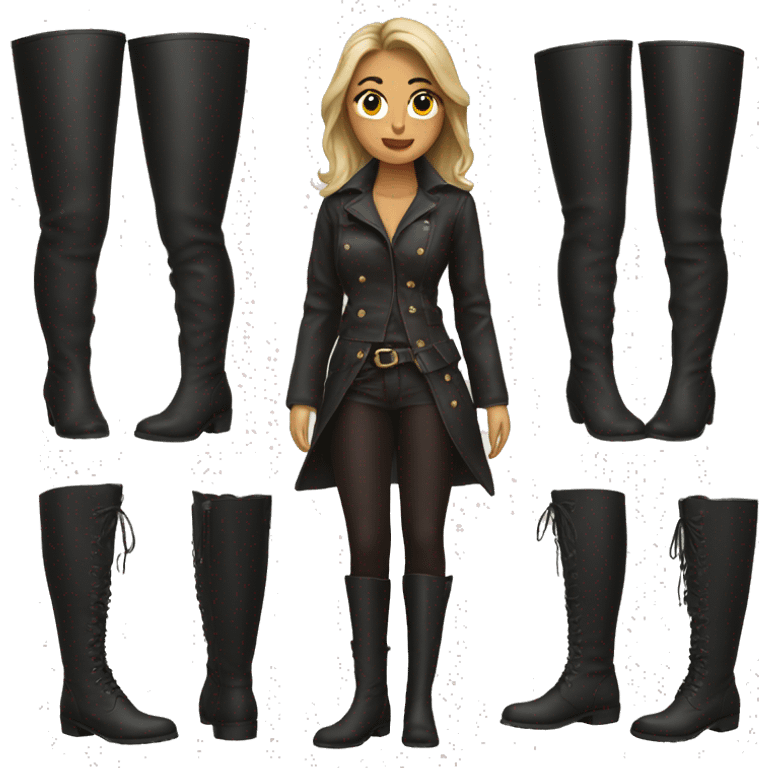 woman in thigh boots emoji