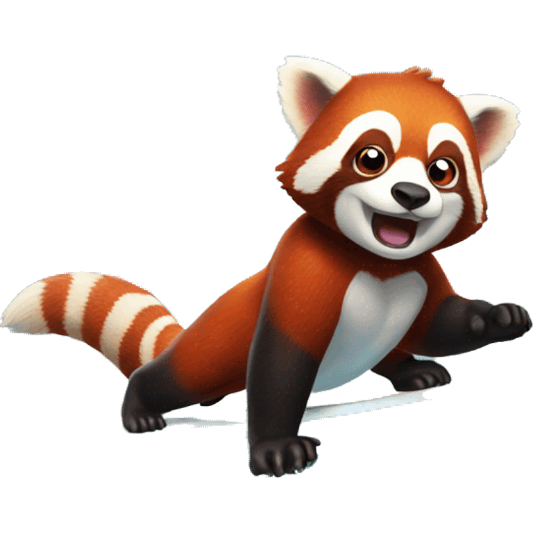 Red panda surfing  emoji