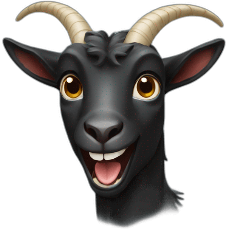 Happy black goat emoji