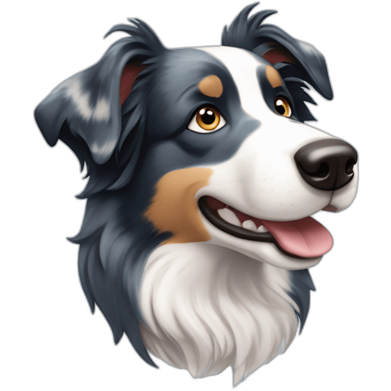 tricolor blue merle border collie emoji