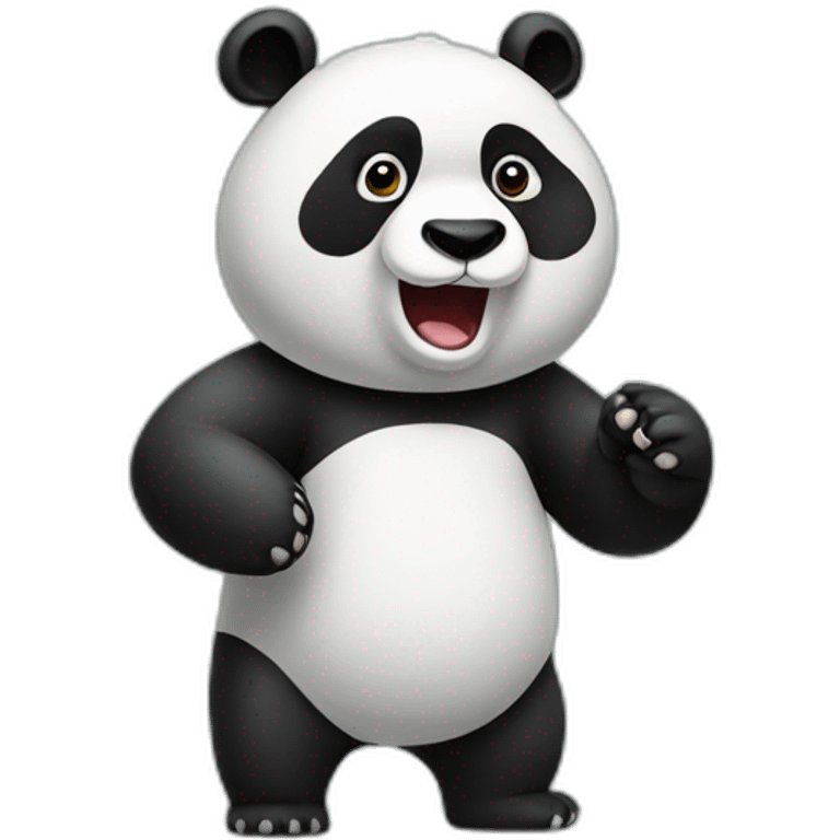 panda with arm emoji emoji