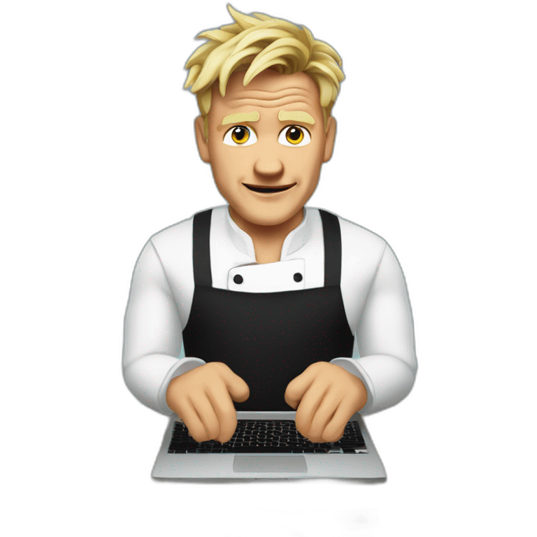 gordon ramsey with a labtop emoji