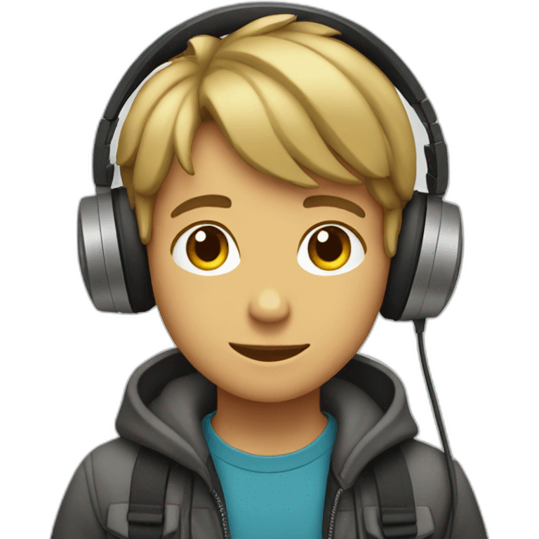 genz boy wearing headphones emoji