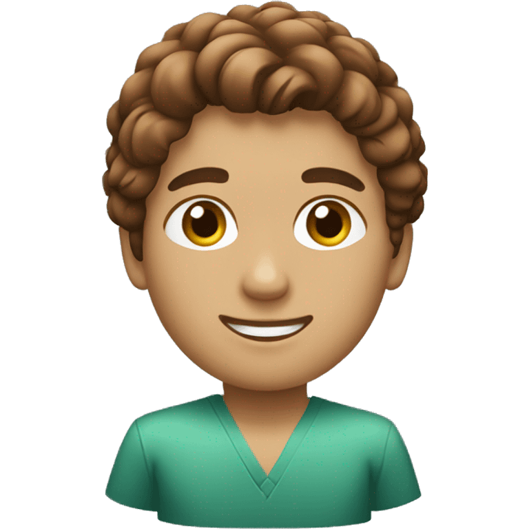 medico joven con pelo marron emoji