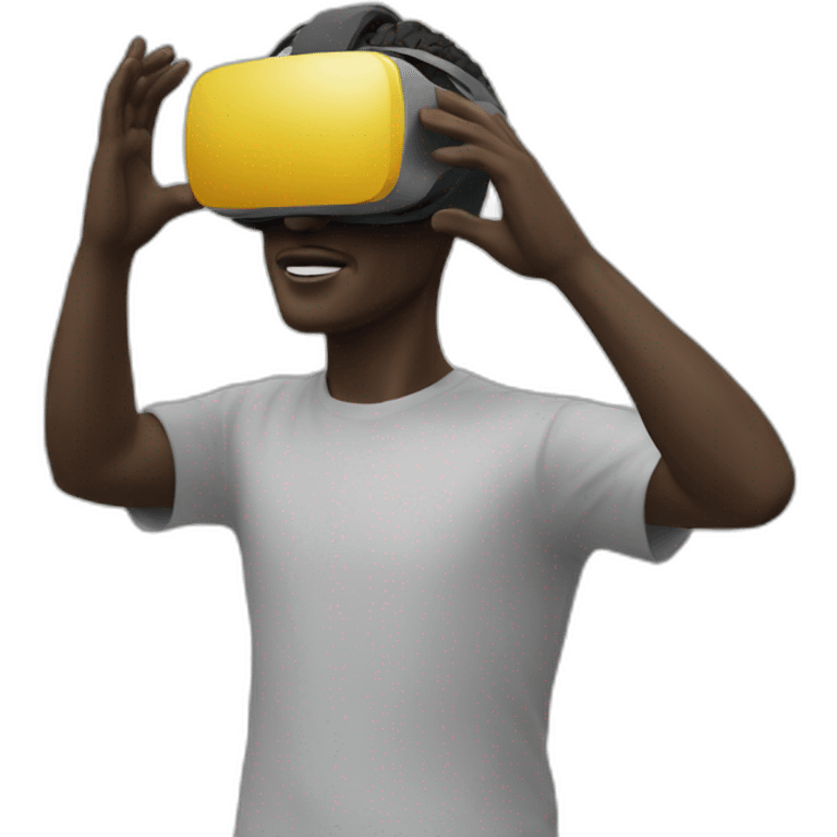 Sculpture David with virtual reality emoji