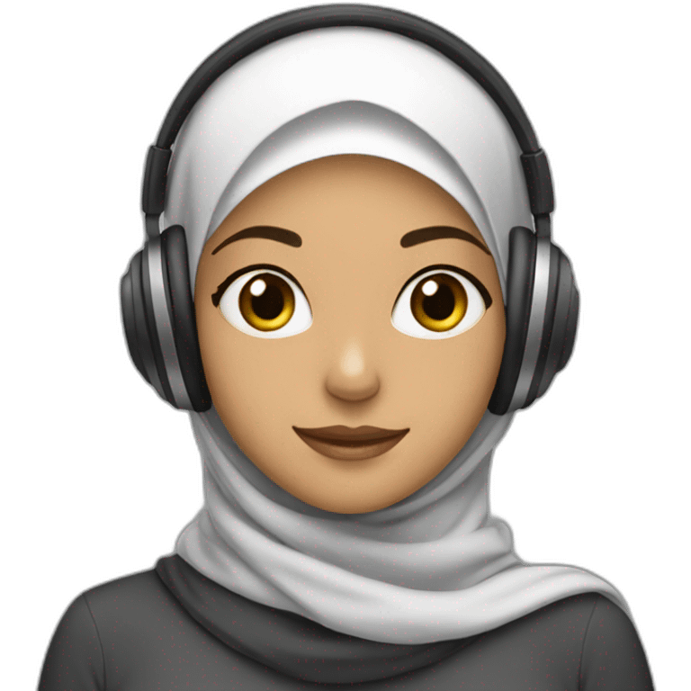 hijab girl with headphone emoji