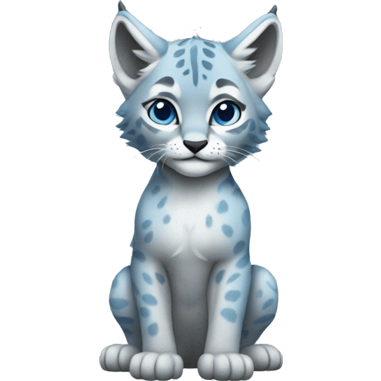 A blue lynx cub full body emoji