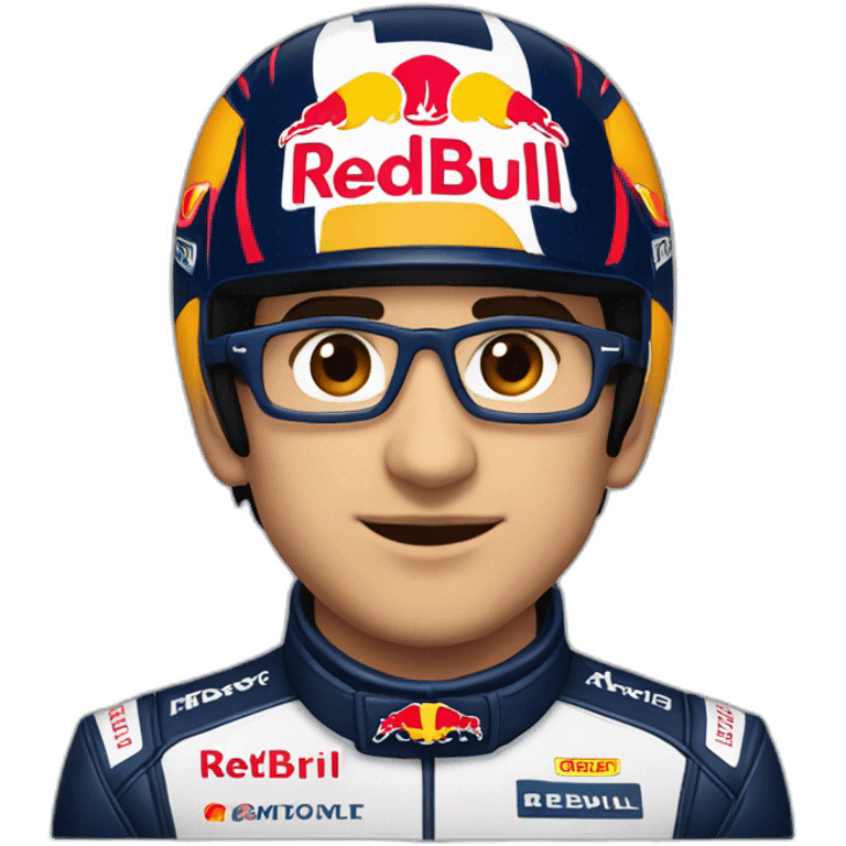 Checo Pérez with redbull formula 1 helmet emoji