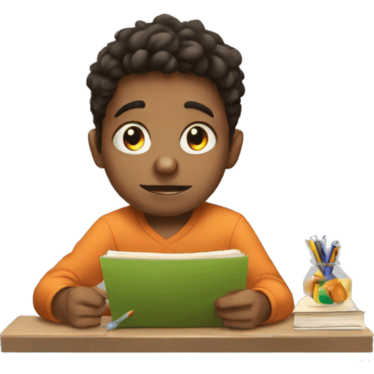 a kid mad doing homework emoji