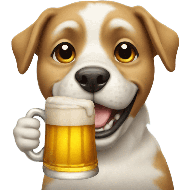 dog with beer emoji