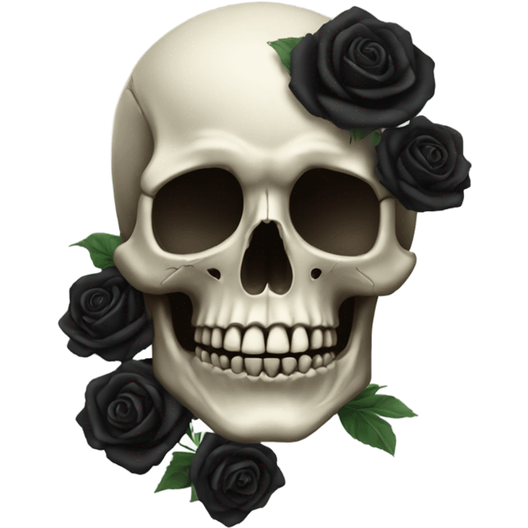 skull with black roses emoji