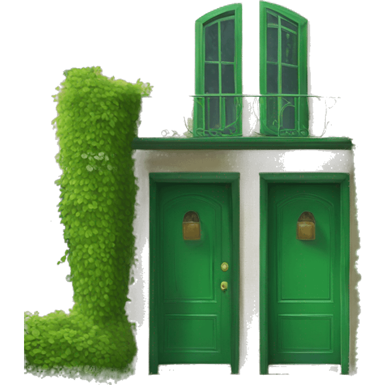 green door and cofe emoji