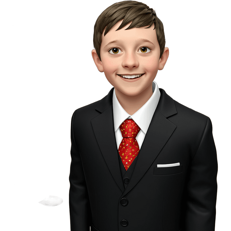 smiling boy in formal attire emoji