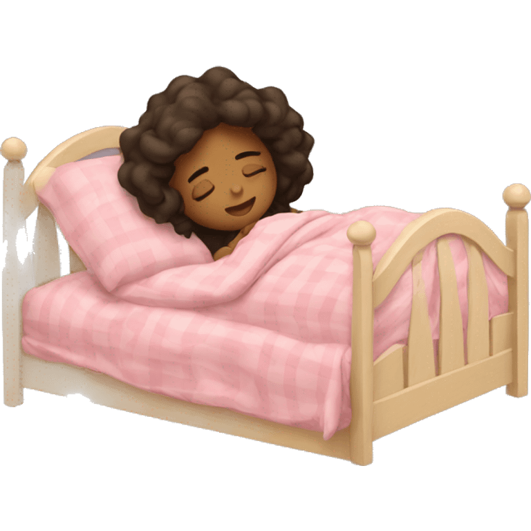 A wavy girl sleeping in her bed emoji