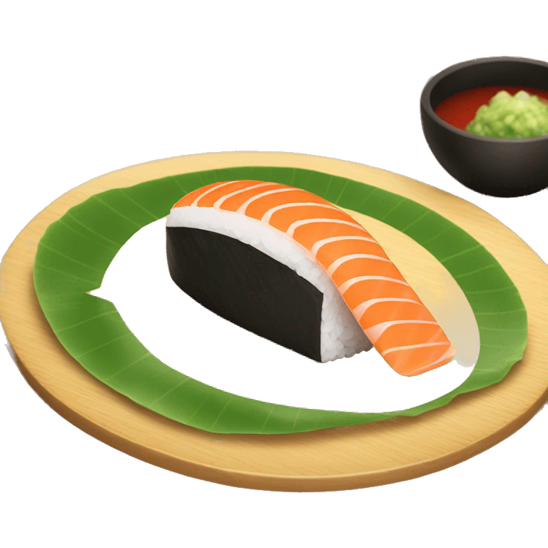 Sushi on a bamboo plate emoji