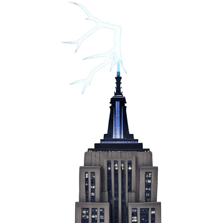 Lightning bolt striking the Empire State Building  emoji