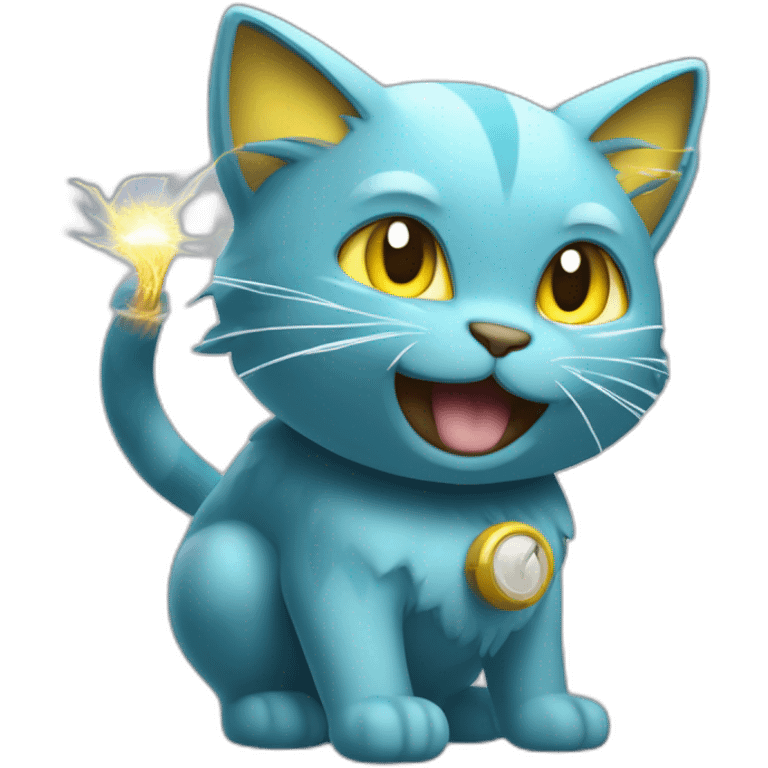 gallant electrical discharge emit electricity cartoon cat like pokemon emoji