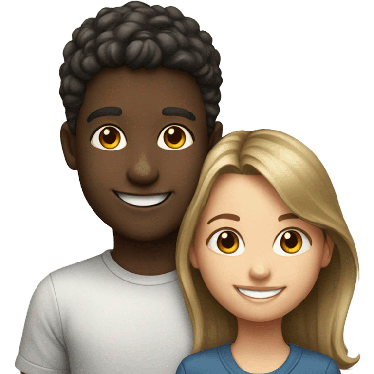 boy and girl portrait smiling emoji