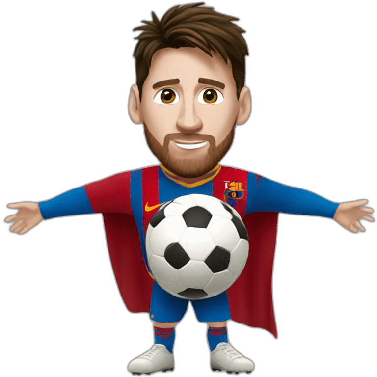 MESSI with a stolen mask and golden ball emoji