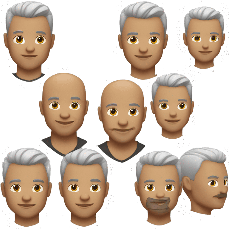 memoji of silver fox, the rock, v neck t shirt emoji