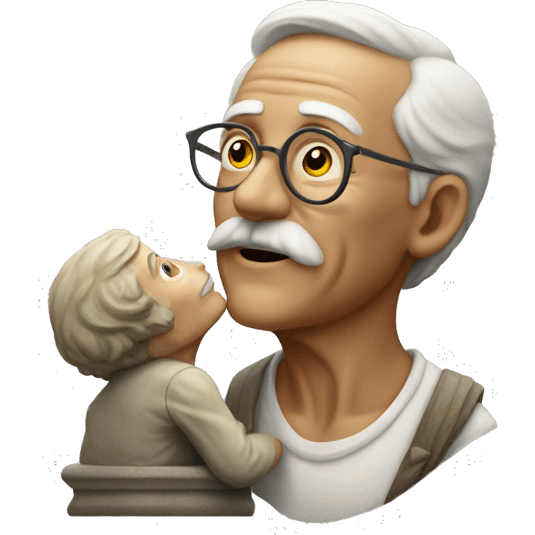 old man in love with a statue emoji