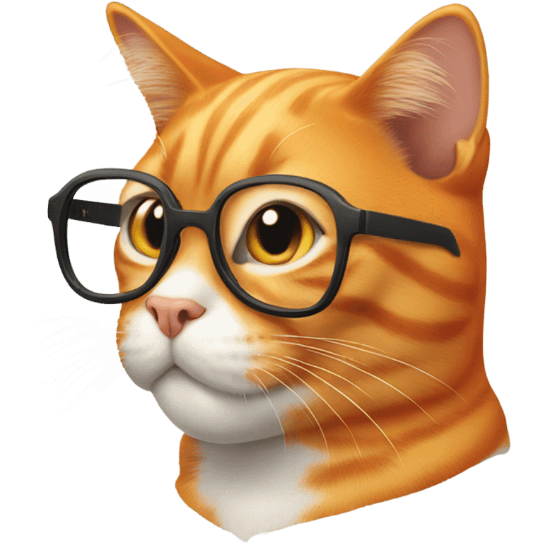 Orange cat with the glasses  emoji