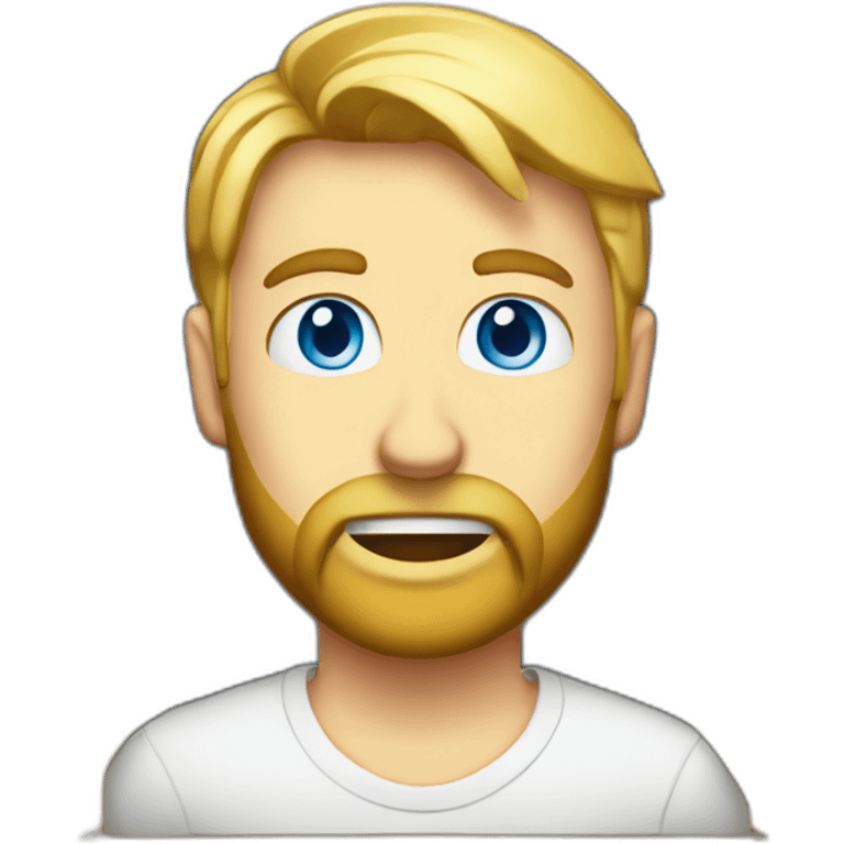 Blond bearded blue eyes and a computer in a box emoji