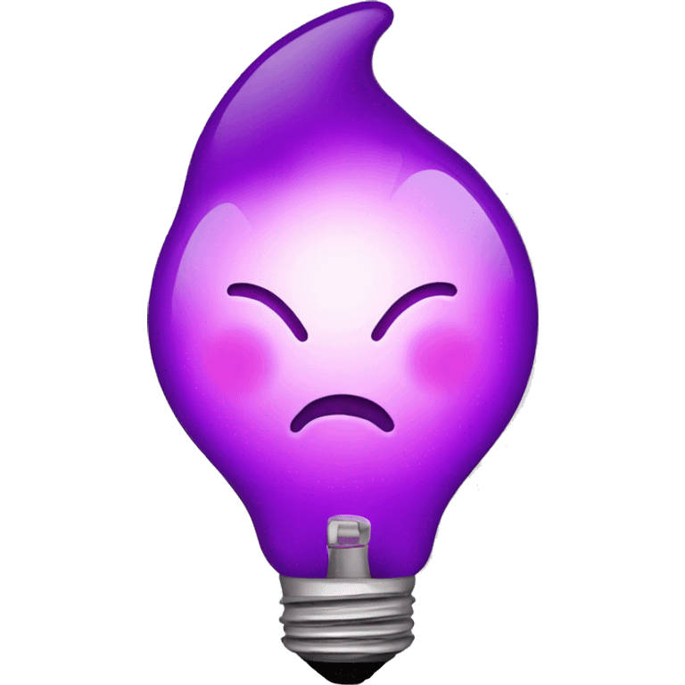 Light bulb with a face burning purple emoji