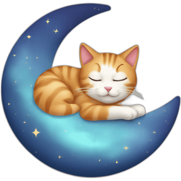 cat sleeping on moon emoji